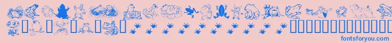 KrFrogsForJennifer-Schriftart – Blaue Schriften auf rosa Hintergrund