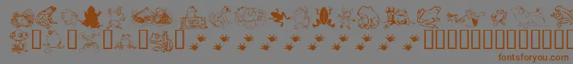 Шрифт KrFrogsForJennifer – коричневые шрифты на сером фоне