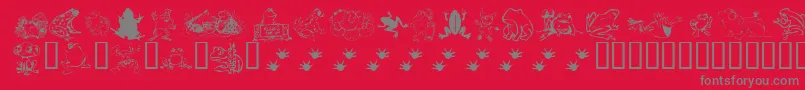 フォントKrFrogsForJennifer – 赤い背景に灰色の文字
