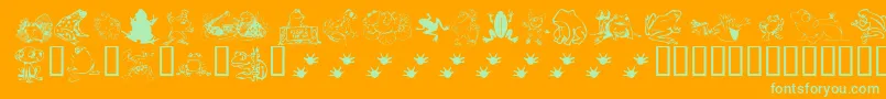 More about KrFrogsForJennifer Font KrFrogsForJennifer Font – Green Fonts on Orange Background