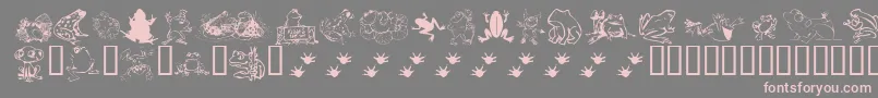 Saiba mais sobre a fonte KrFrogsForJennifer Fonte KrFrogsForJennifer – fontes rosa em um fundo cinza