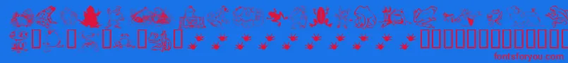 Подробнее о шрифте KrFrogsForJennifer Шрифт KrFrogsForJennifer – красные шрифты на синем фоне