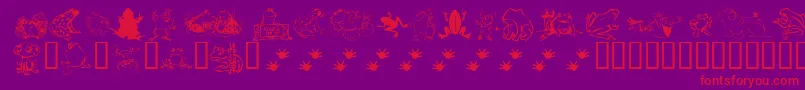 KrFrogsForJennifer-Schriftart – Rote Schriften auf violettem Hintergrund