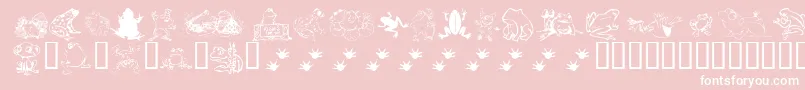 KrFrogsForJennifer-Schriftart – Weiße Schriften auf rosa Hintergrund