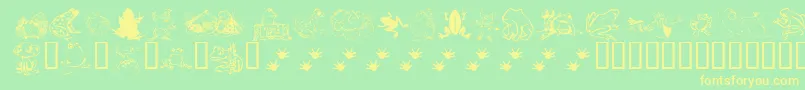 Шрифт KrFrogsForJennifer – жёлтые шрифты на зелёном фоне