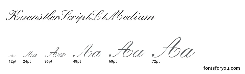 Размеры шрифта KuenstlerScriptLtMedium