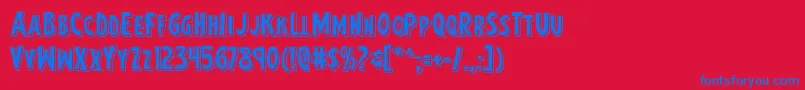 Earthsmightiestpunch Font – Blue Fonts on Red Background