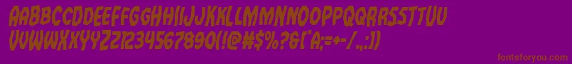 Vampirebridecondital-Schriftart – Braune Schriften auf violettem Hintergrund