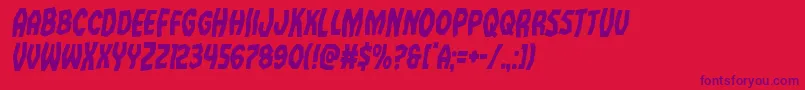 Vampirebridecondital Font – Purple Fonts on Red Background