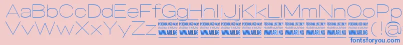 SpecifypersonalExpthin Font – Blue Fonts on Pink Background