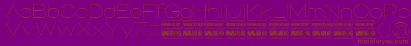 SpecifypersonalExpthin Font – Brown Fonts on Purple Background