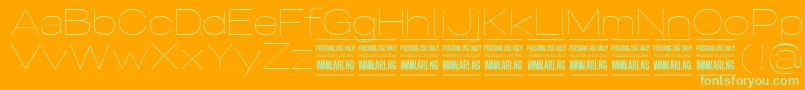 SpecifypersonalExpthin Font – Green Fonts on Orange Background
