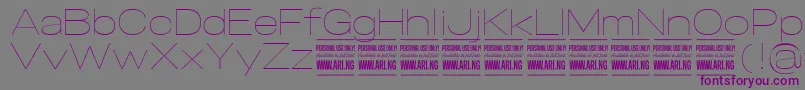 SpecifypersonalExpthin-Schriftart – Violette Schriften auf grauem Hintergrund