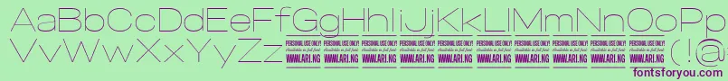 SpecifypersonalExpthin Font – Purple Fonts on Green Background