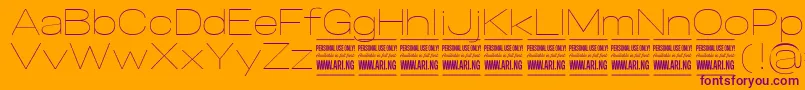 SpecifypersonalExpthin Font – Purple Fonts on Orange Background