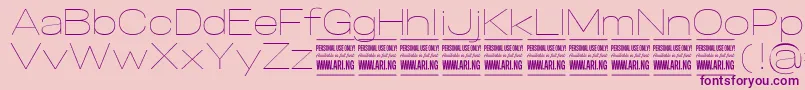 SpecifypersonalExpthin Font – Purple Fonts on Pink Background