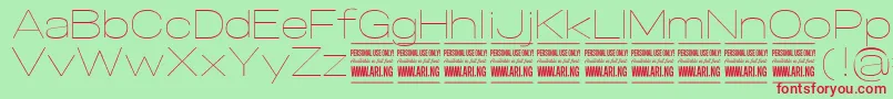 SpecifypersonalExpthin Font – Red Fonts on Green Background