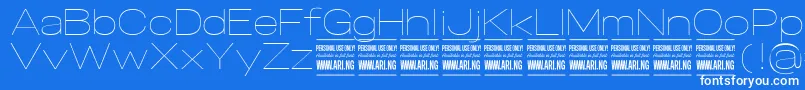 SpecifypersonalExpthin Font – White Fonts on Blue Background