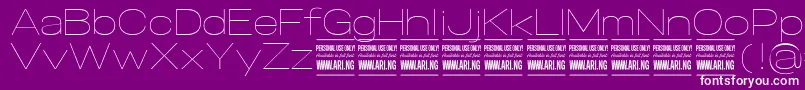 SpecifypersonalExpthin Font – White Fonts on Purple Background