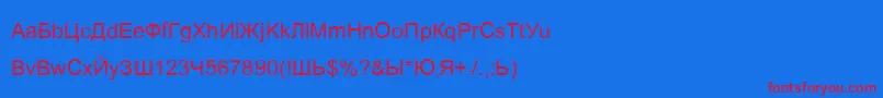 フォントAriaq – 赤い文字の青い背景