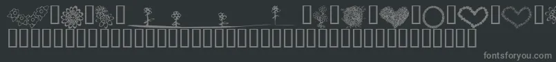 フォントKrJustTheFlowers – 黒い背景に灰色の文字