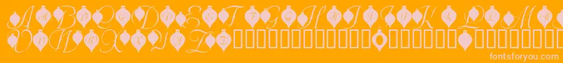 Czcionka LmsDeckTheFont – różowe czcionki na pomarańczowym tle