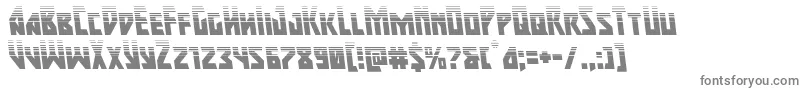 Majorforcehalfleft-fontti – harmaat kirjasimet valkoisella taustalla