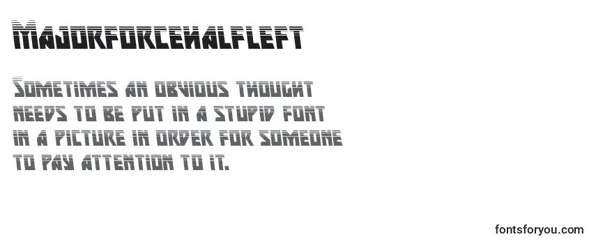 Review of the Majorforcehalfleft Font