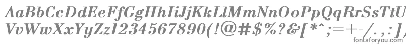 Bodoni T-Schriftart – Graue Schriften auf weißem Hintergrund