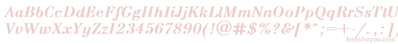 Bodoni T-Schriftart – Rosa Schriften auf weißem Hintergrund