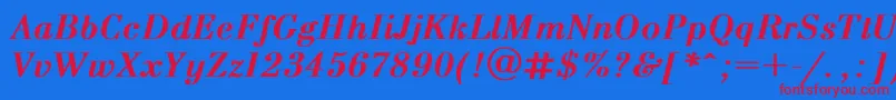 Bodoni T Font – Red Fonts on Blue Background