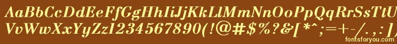 fuente Bodoni T – Fuentes Amarillas Sobre Fondo Marrón