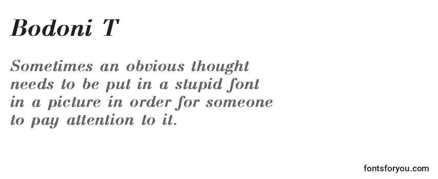 Review of the Bodoni T Font