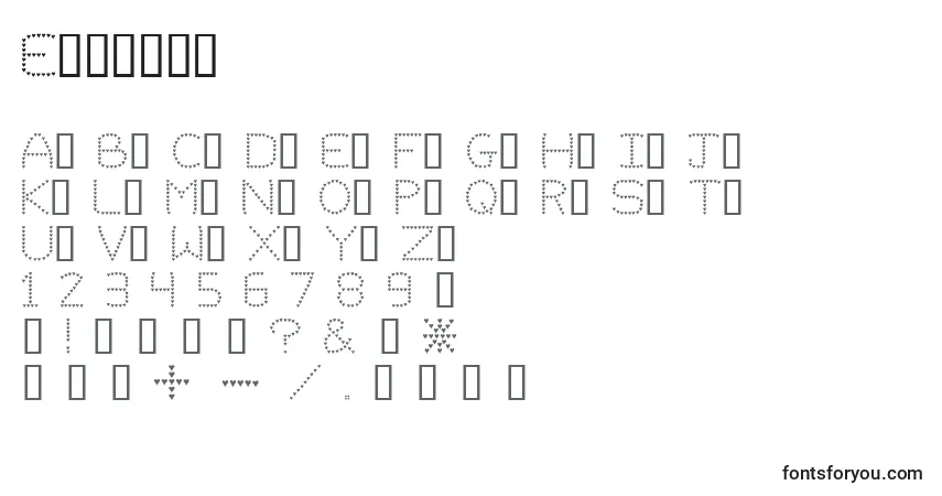 Fuente Evelyns - alfabeto, números, caracteres especiales