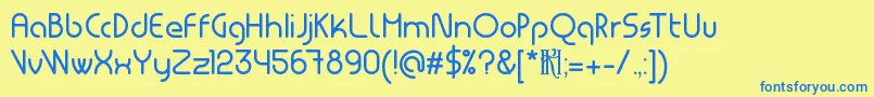 MsdRoundedRegular Font – Blue Fonts on Yellow Background