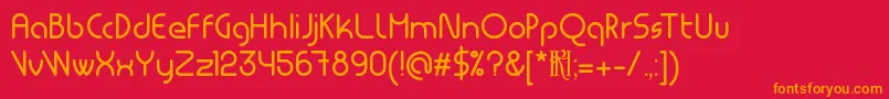 MsdRoundedRegular Font – Orange Fonts on Red Background