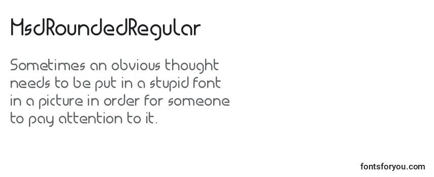 Review of the MsdRoundedRegular (104011) Font