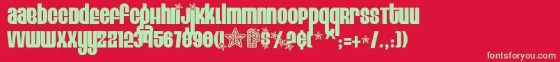 EightTrack Font – Green Fonts on Red Background