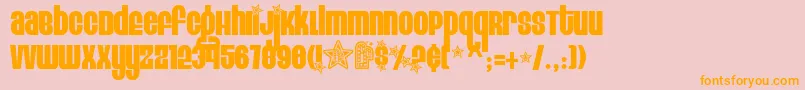 EightTrack Font – Orange Fonts on Pink Background