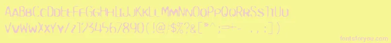 PureCircuitcap Font – Pink Fonts on Yellow Background