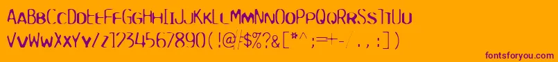 PureCircuitcap Font – Purple Fonts on Orange Background