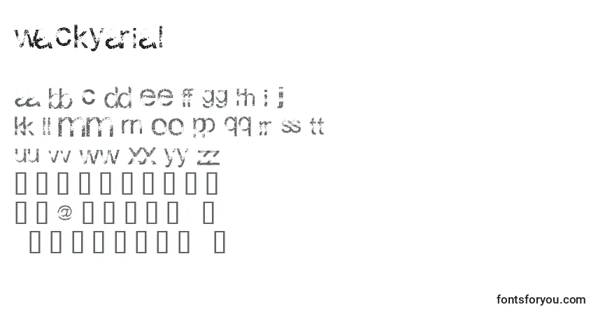 Schriftart WackyArial – Alphabet, Zahlen, spezielle Symbole