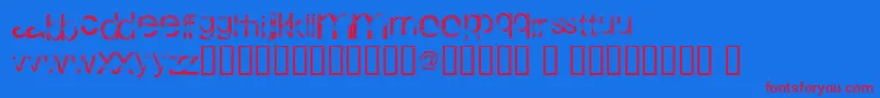 WackyArial Font – Red Fonts on Blue Background