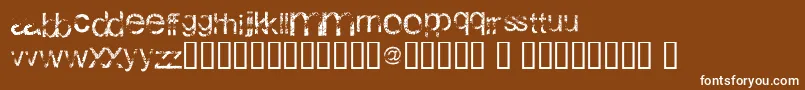 Fonte WackyArial – fontes brancas em um fundo marrom