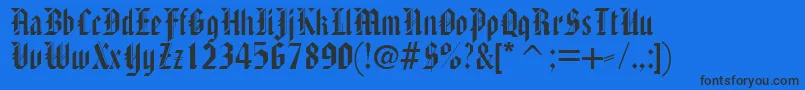 フォントAmericanTextc – 黒い文字の青い背景