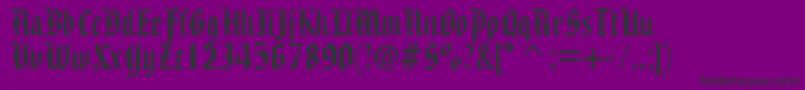 AmericanTextc-Schriftart – Schwarze Schriften auf violettem Hintergrund