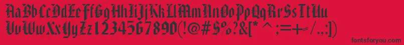AmericanTextc Font – Black Fonts on Red Background