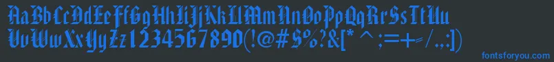 AmericanTextc Font – Blue Fonts on Black Background
