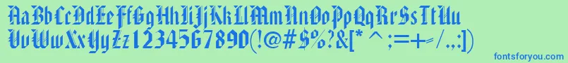 AmericanTextc Font – Blue Fonts on Green Background