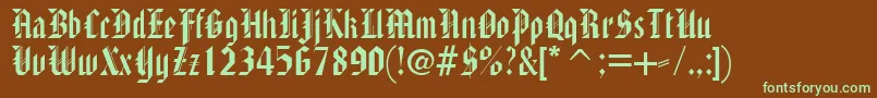 AmericanTextc Font – Green Fonts on Brown Background